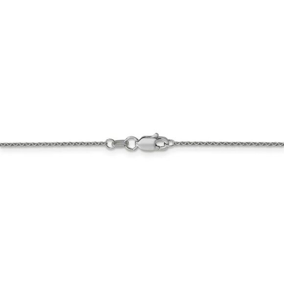 1mm, 14k White Gold, Solid Cable Chain Necklace, 18 Inch - Picture 4 of 8